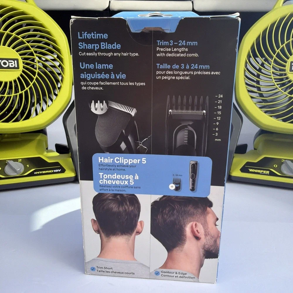 Braun Series 5 HC5310 Rechargeable Hair Clipper 2 Combs Haircut Kit 9-Setting
